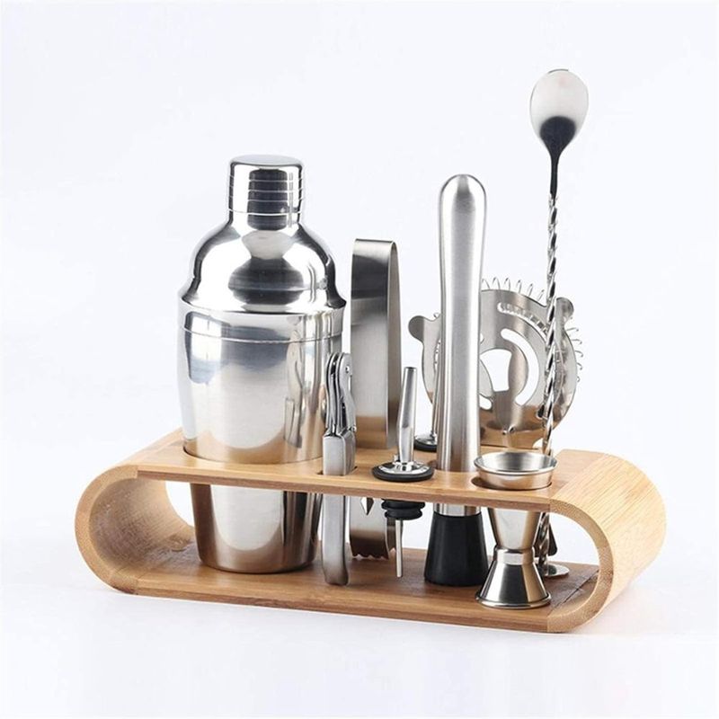 CRUSEC - Set Coctelero Bar + Utensilios 10 Pzs Acero Inoxidable