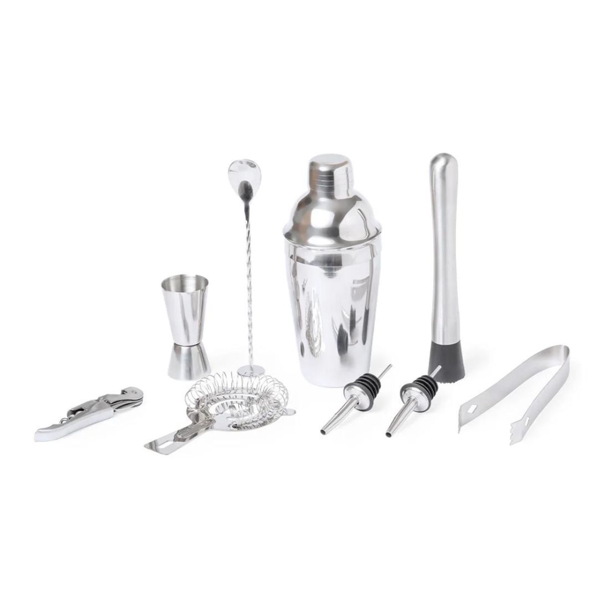 CRUSEC - Set Coctelero Bar + Utensilios 10 Pzs Acero Inoxidable
