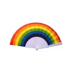 GENERICO - Abanico Madera Y Tela Color Liso 43cm Extendido