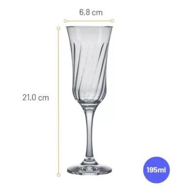 Imagen 2 del producto Copas De Champagne Coctel Espumante Lirio 195ml X6