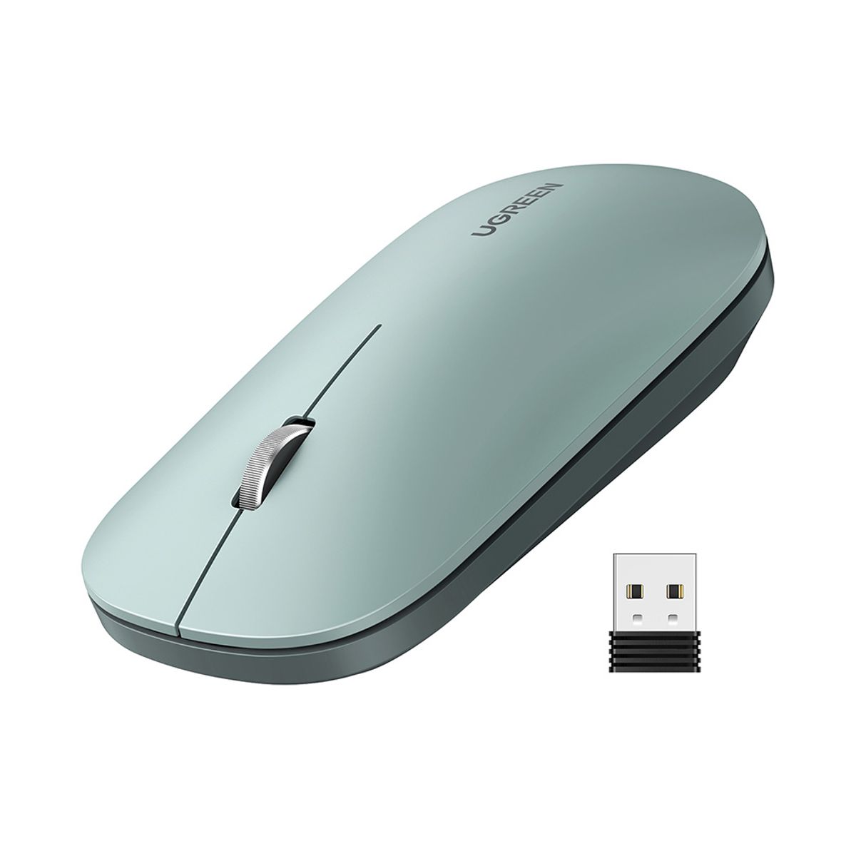 UGREEN - Mouse Inalámbrico Silencioso Ultra-Slim Verde Claro UGREEN MU001