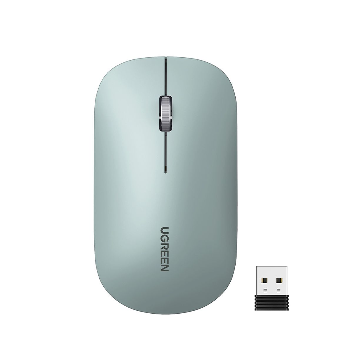 UGREEN - Mouse Inalámbrico Silencioso Ultra-Slim Verde Claro UGREEN MU001