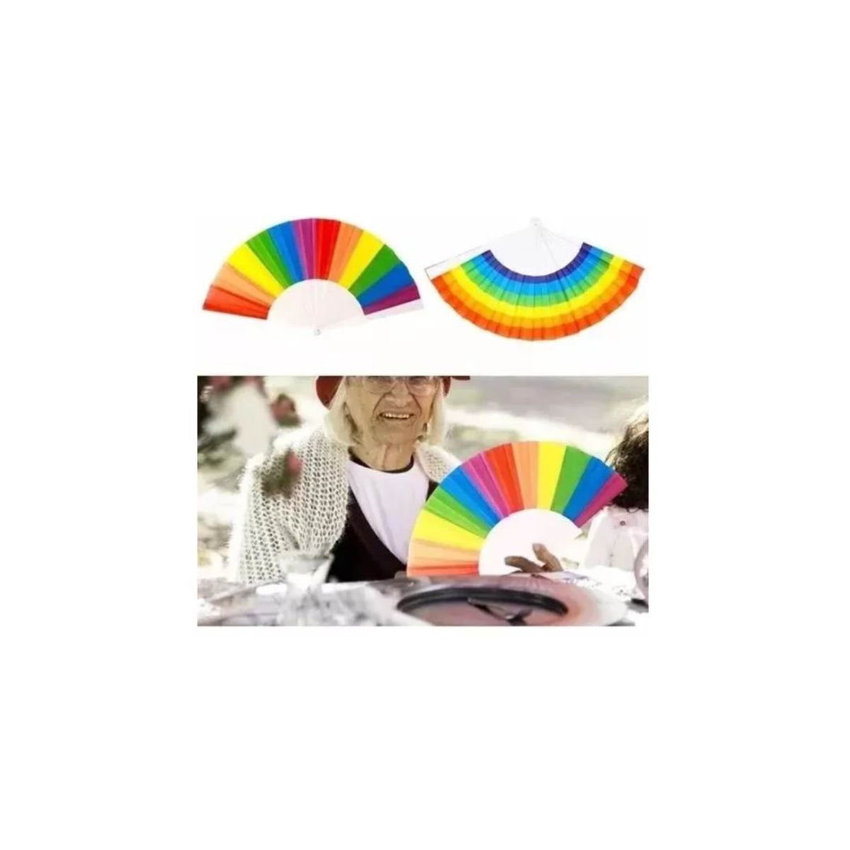 GENERICO - Abanico Plegable De Arcoíris Mes Orgullo Lgbt