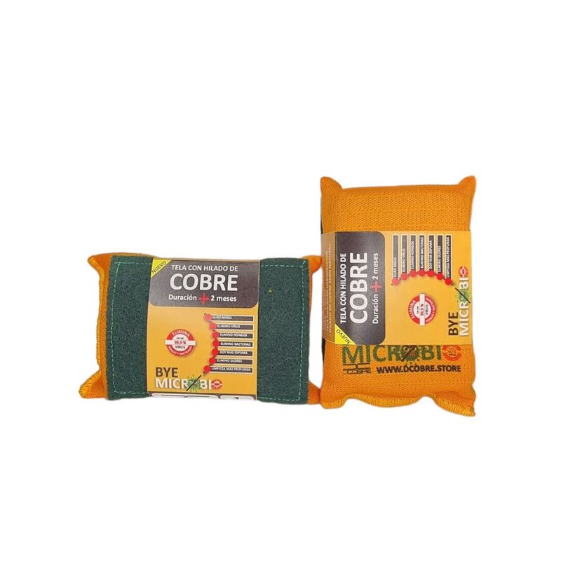 GENERICO - Esponja multiuso AMARILLO ABRASIVA  -Dcobre-BYE MICROBIO