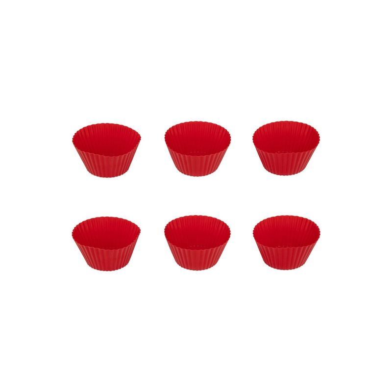 SECRET DE GOURMET - Set 6 moldes silicona para repostería Rojo SECRET DE GOURMET