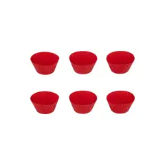 SECRET DE GOURMET - Set 6 moldes silicona para repostería Rojo