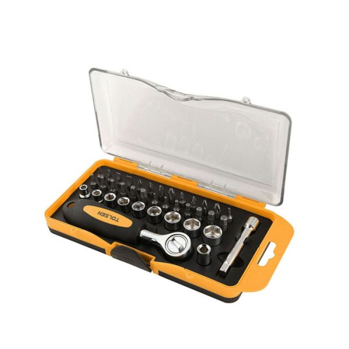 TOLSEN - JUEGO DE DADOS Y PUNTAS TOLSEN 38 PIEZAS