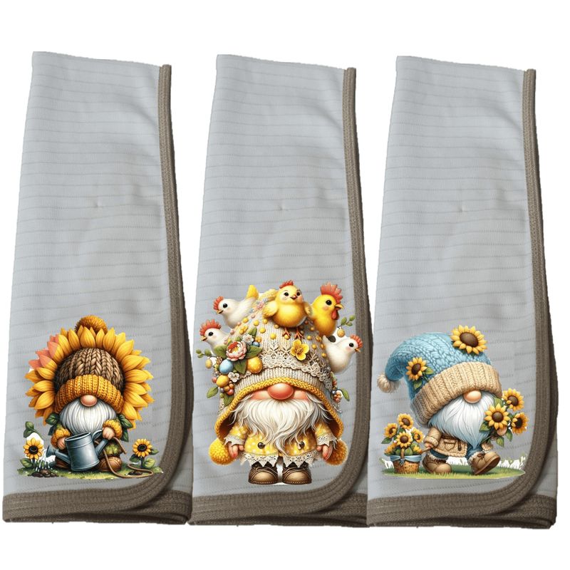 DCOBRE - Pack 3 Paños de Loza grueso con Cobre, DUENDE GIRASOL