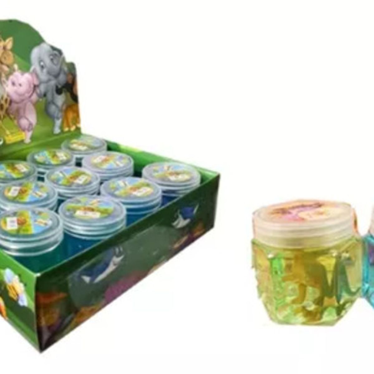 GENERICO - Caja Slime de Animales que contiene 12 Unidades.