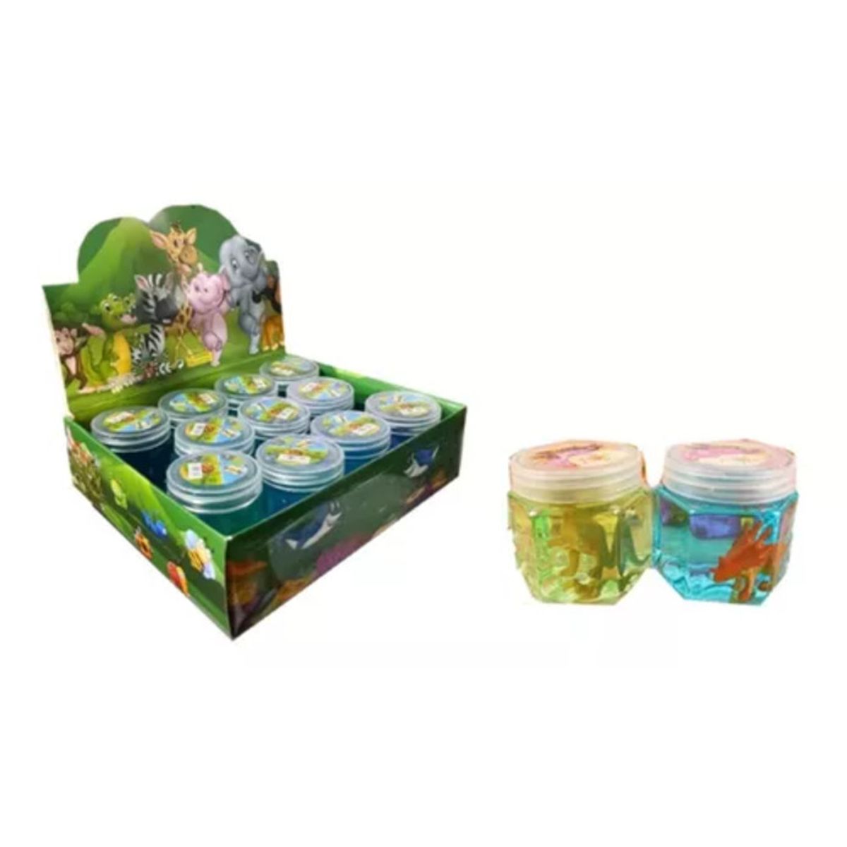 GENERICO - Caja Slime de Animales que contiene 12 Unidades.