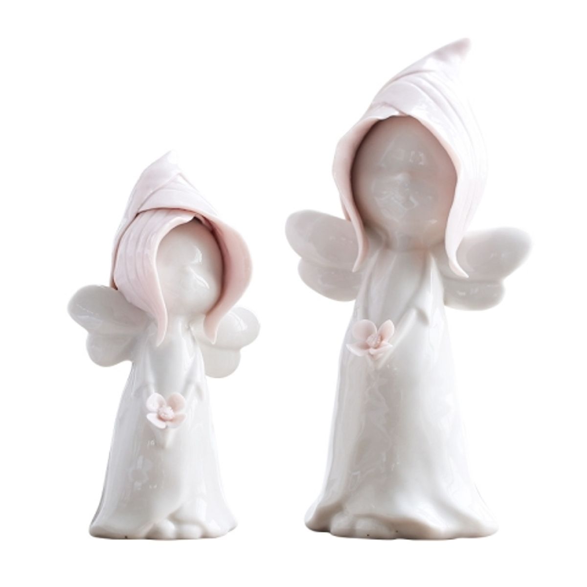 BILBOLA - Ángel de porcelana con flor de Juego de te de rosas grande