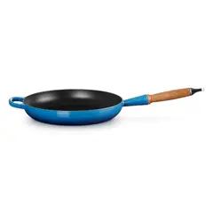 LE CREUSET - Skillet Signature con mango de madera 28cm Azul Azure