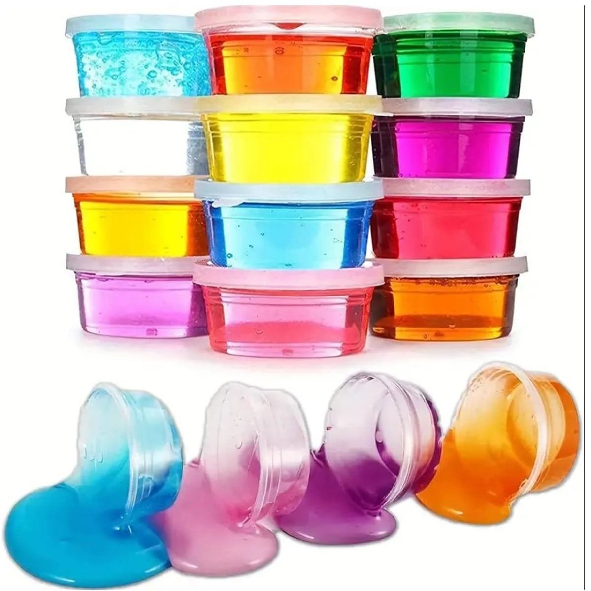 GENERICO - Pack 12 Slime diversos colores para juegos y sorpresas