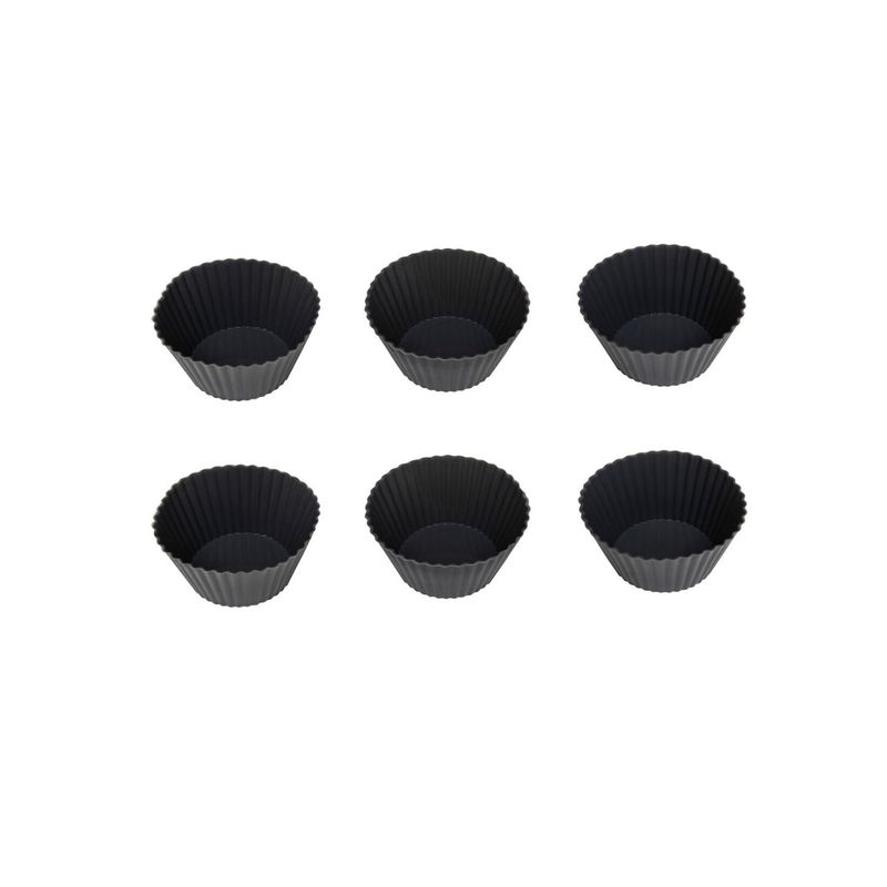 SECRET DE GOURMET - Set 6 moldes silicona para repostería Negro SECRET DE GOURMET