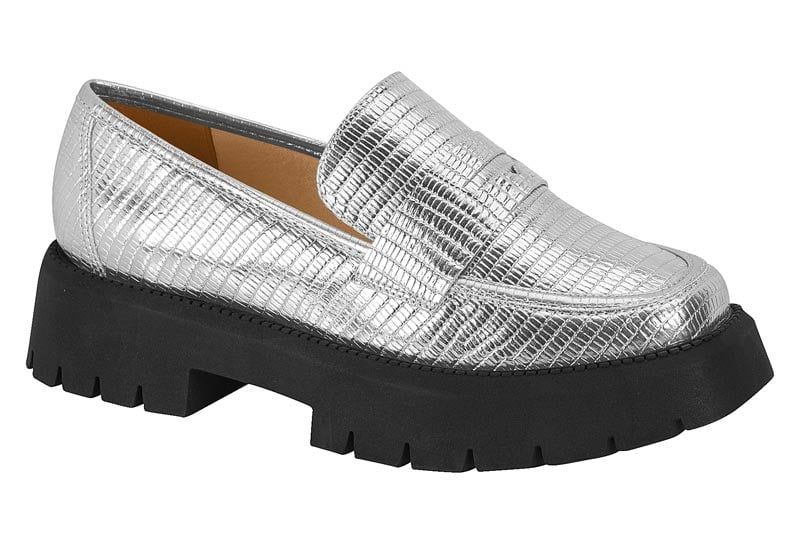 Mocasin Mujer Plateado