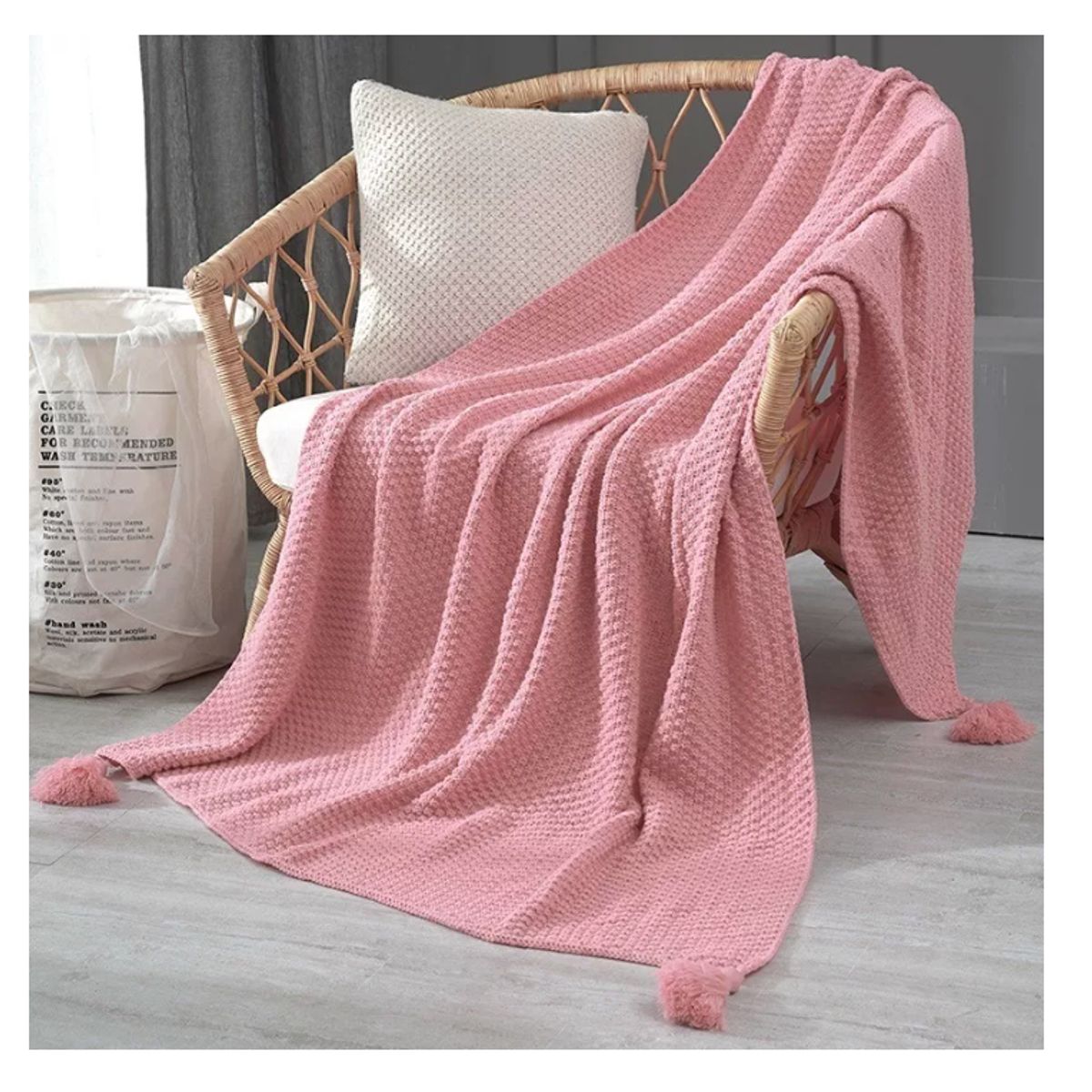 GENERICO - Manta Para Sofá Con Pompón Decoración Manta De Sillón Mueble