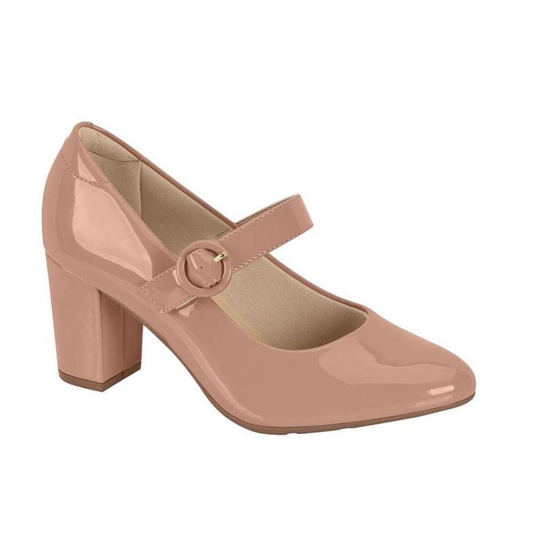 Zapato Mujer Taco Cuadrado Nude