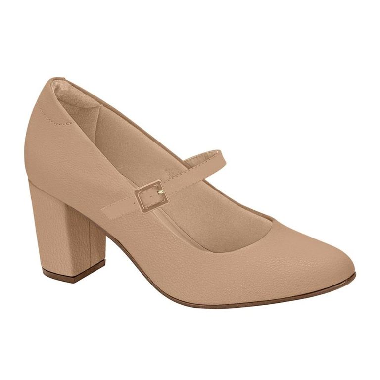 Zapato Mujer Taco Cuadrado Nude