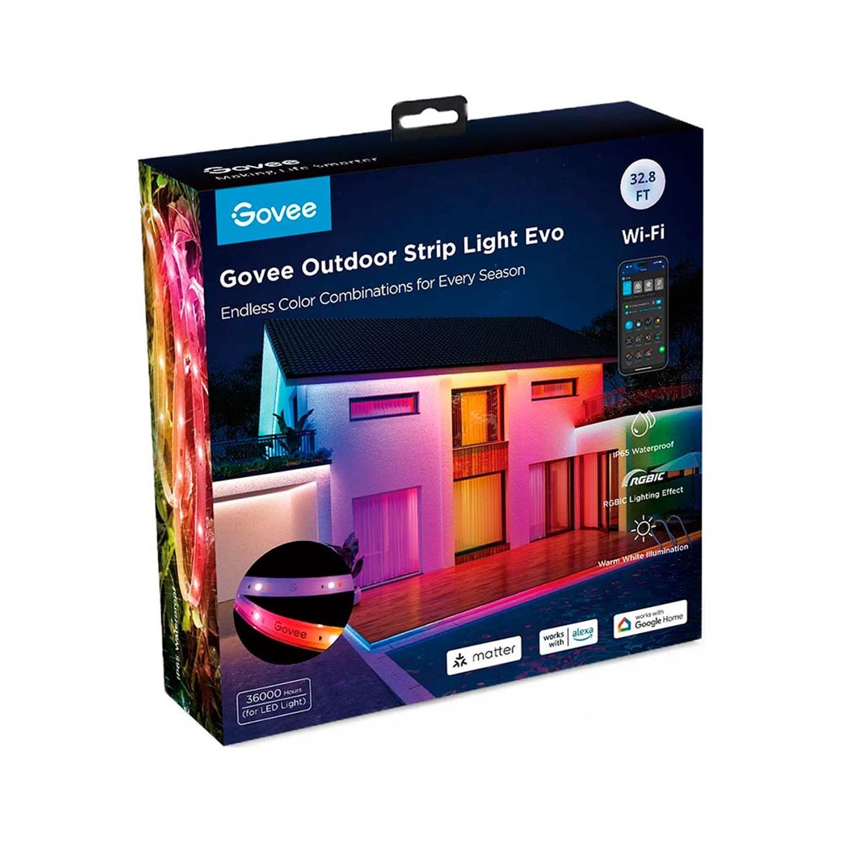 GOVEE - Luces Led de Exterior RGBICW WiFi y BLE 10 Mts - Govee