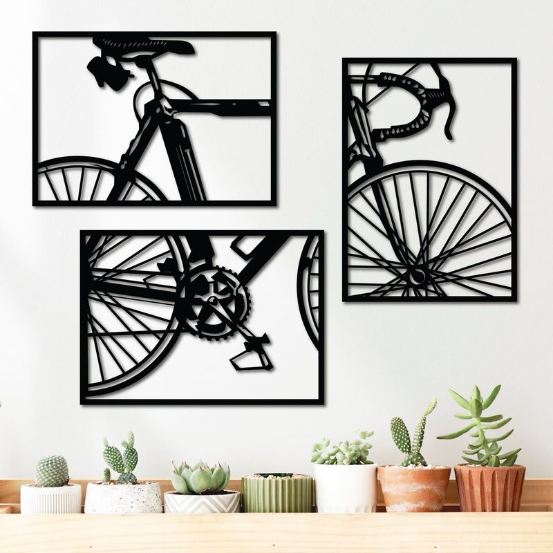 ELAB PROPIA - Set 3 Cuadros Decorativos Bicicleta 56x40 cm c.u. - Fun Republic