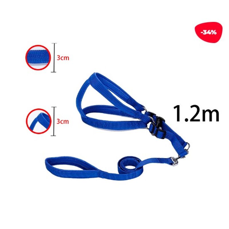 GENERICO - CORREA PARA MASCOTA COLOR LISO 12M  3CM 3CM