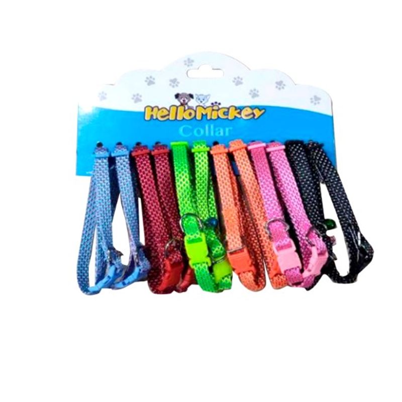 GENERICO - CORREA PARA MASCOTA CUELLO CUADROS CON CAMPANA 1CM