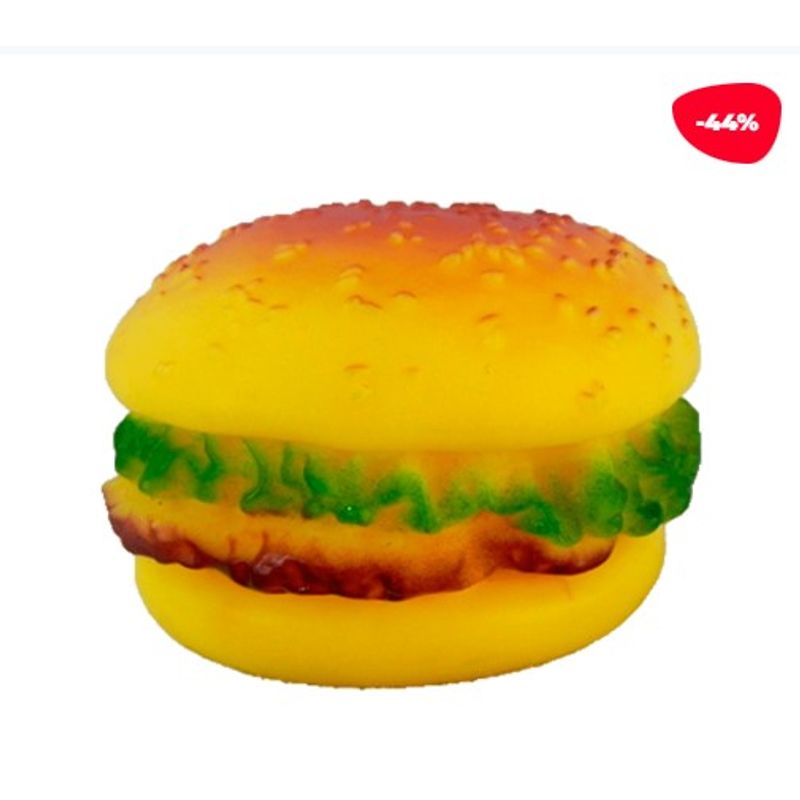 GENERICO - JUGUETE PARA MASCOTA HAMBURGUESA GOMA 16CM