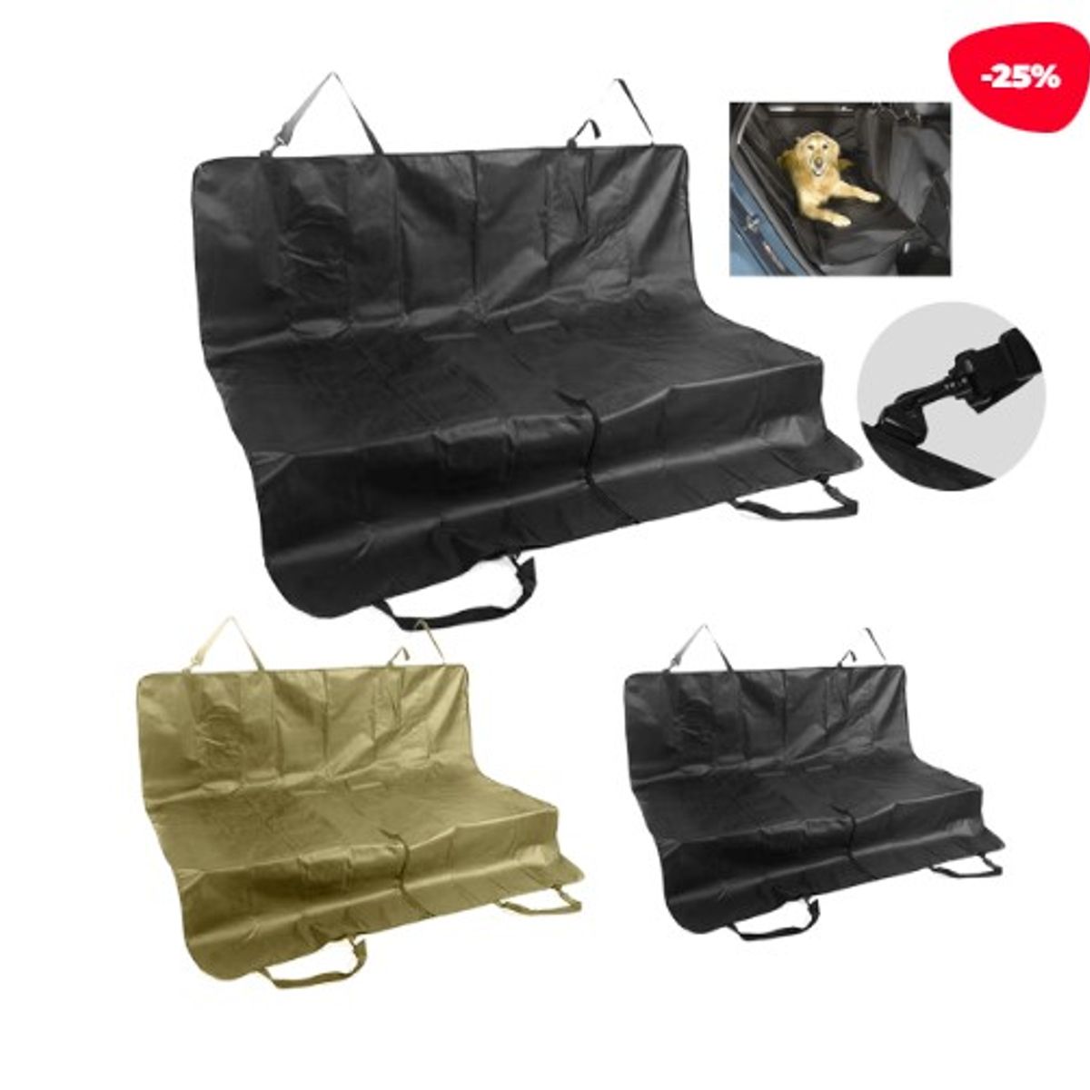 GENERICO - FUNDA CUBRE ASIENTO DE AUTO PARA MASCOTA 135X135M