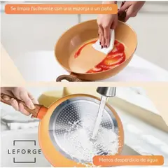 GENERICO - Bateria Cocina Antiadherente Ceramica 9 Pcs