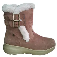 ZAPATILLACHILE - Botin Gamuza Con Chiporro De Mujer Perfectas Para Invierno