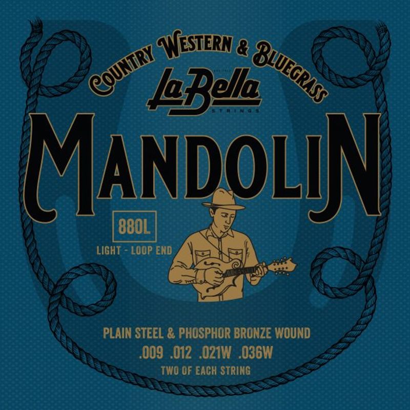 LA BELLA - Set de Cuerdas para Mandolina La Bella 0.9 - 0.36 880L