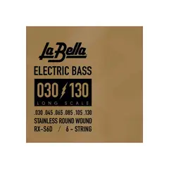 LA BELLA - Set de 6 Cuerdas Bajo Eléctrico 30-130 Rx-s6d