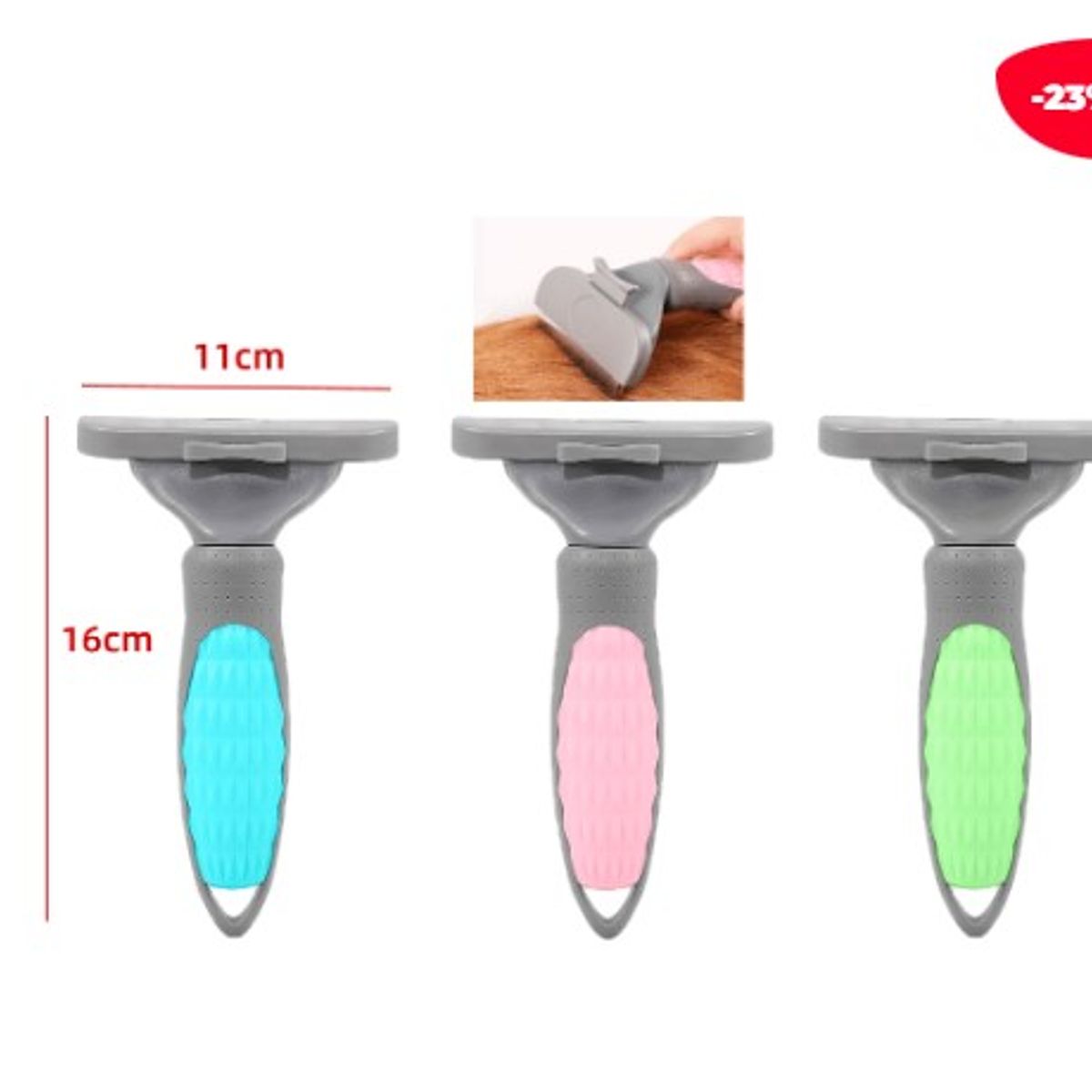 GENERICO - CEPILLO  METAL / PLASTICO CERDAS DELGADAS 16X11CM