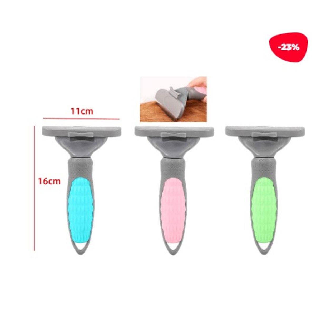 GENERICO - CEPILLO  METAL / PLASTICO CERDAS DELGADAS 16X11CM