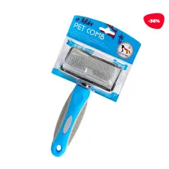 GENERICO - CEPILLO PARA MASCOTA METAL PLASTICO 17X9CM