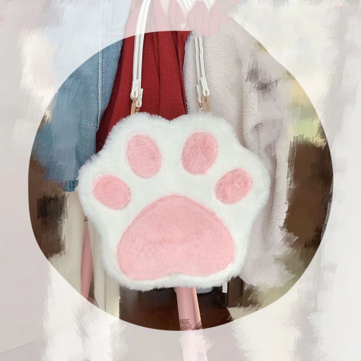 GENERICO - Bolso Cartera Pata De Gato Kawaii