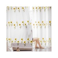 Cortina Velo Visillo Bordado 140 x 230 cm 2 Paños - Girasoles