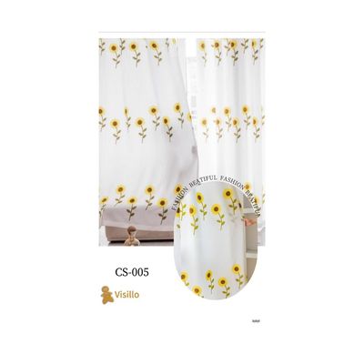 Imagen 2 del producto Cortina Velo Visillo Bordado 140 x 230 cm 2 Paños - Girasoles