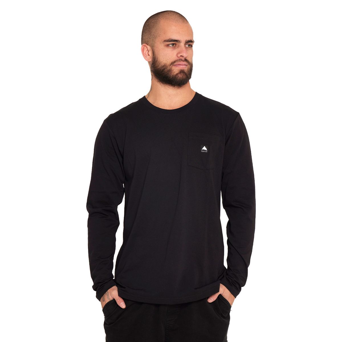 BURTON - Polera Manga Larga Hombre Negro BURTON