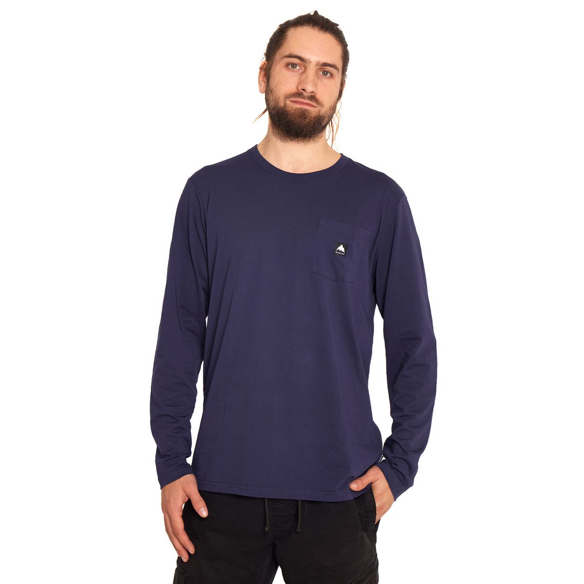 BURTON - Polera Manga Larga Hombre Azul BURTON