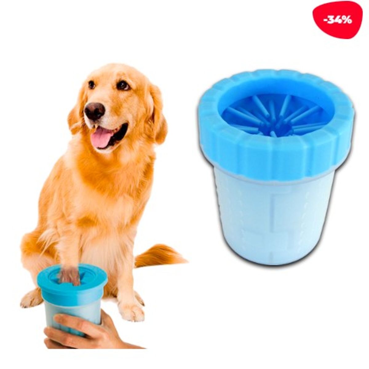 GENERICO - LIMPIADOR DE PATAS PARA MASCOTA SILICONA 9X11X7CM