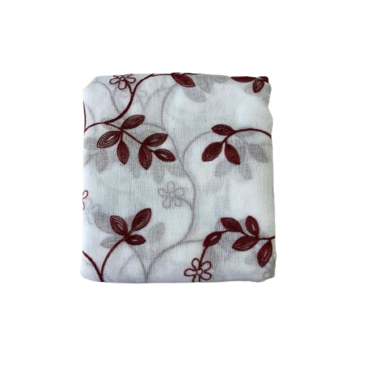 GENERICO - Cortina Velo Visillo Bordado 140 x 230 cm 2 Paños - Flores Rojas A01