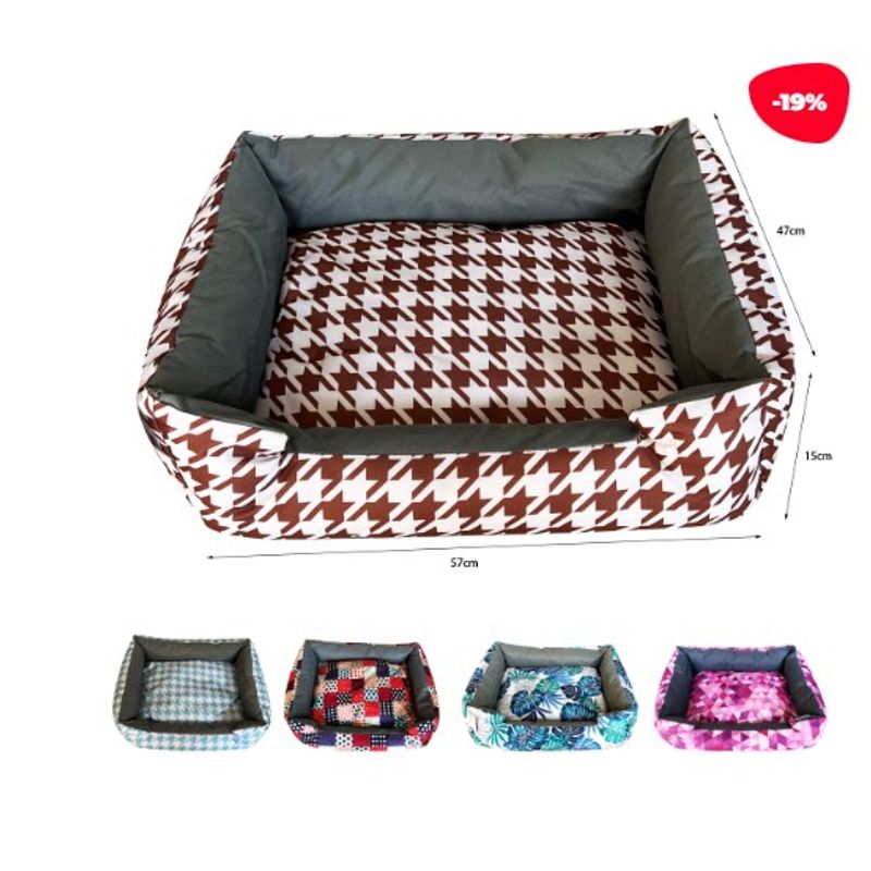 GENERICO - CAMA PARA MASCOTA CON DISEÑOS 57X47X14CM