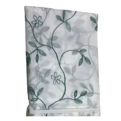 GENERICO - Cortina Velo Visillo Bordado 140 x 230 cm 2 Paños - Turquesa Flor A01