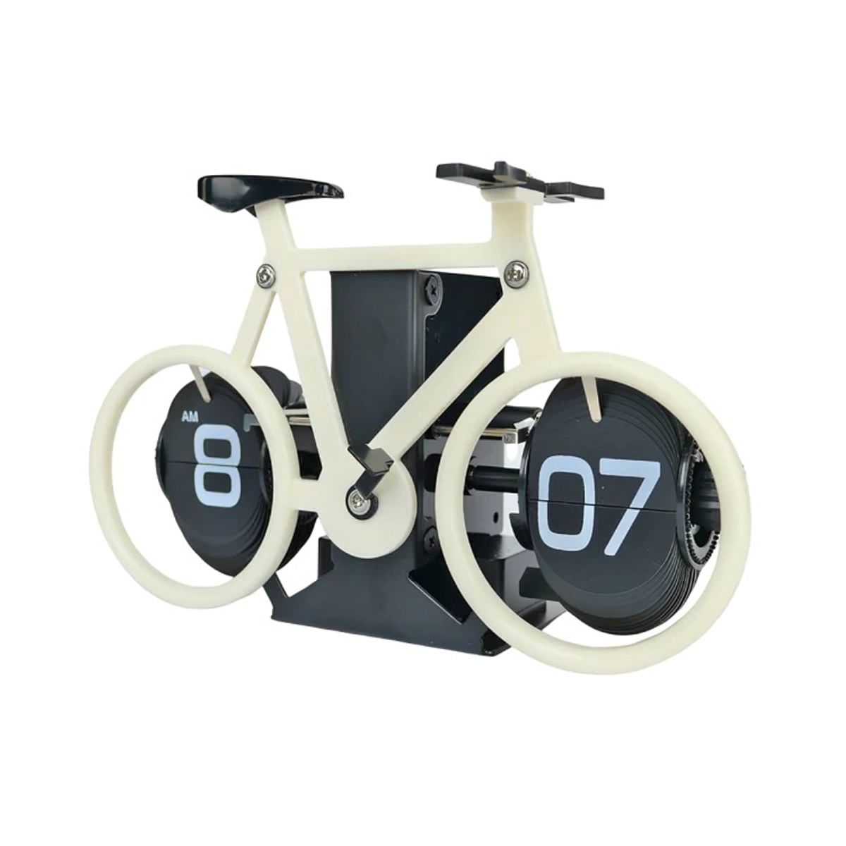 OEM - Reloj de Escritorio con Páginas Bicicleta Blanca
