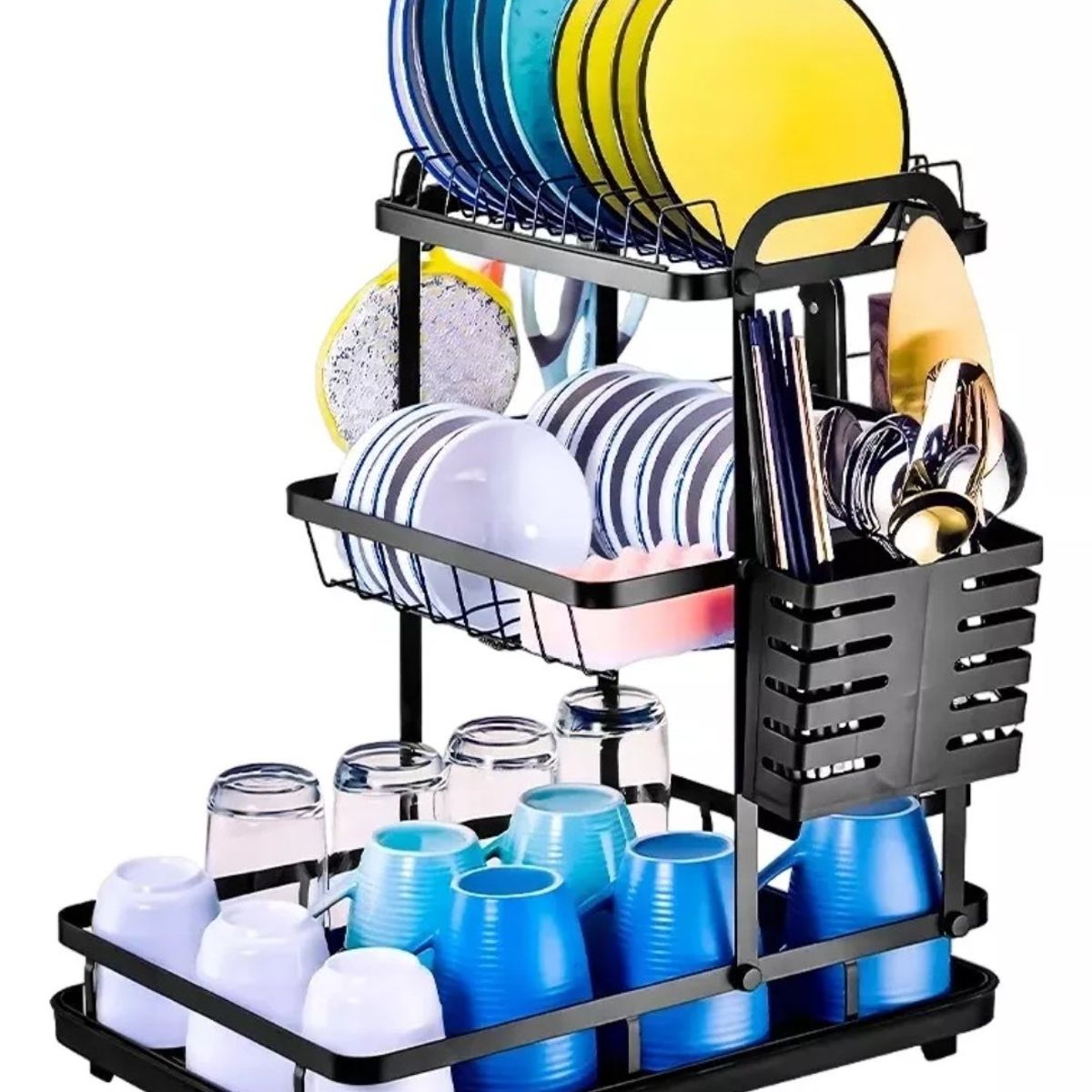 GENERICO - Escurridor De Platos Acero Inoxidable 3 Niveles