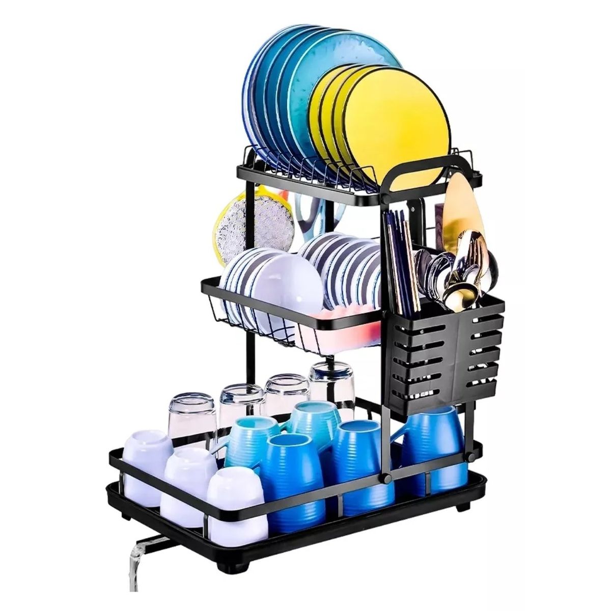 GENERICO - Escurridor De Platos Acero Inoxidable 3 Niveles