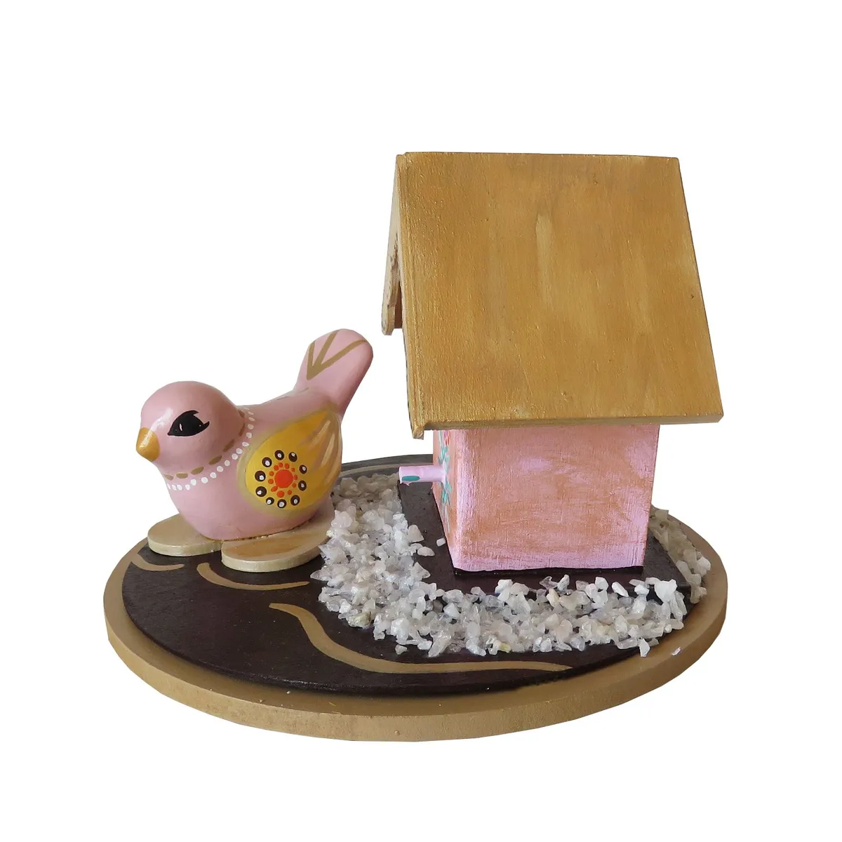 CREA TALLER - Casa pájaro decorativa de madera