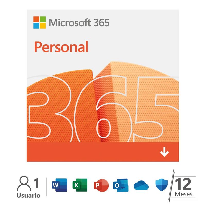 MICROSOFT - Microsoft 365 - Personal - Suscripción 12 meses - Clave Física MICROSOFT