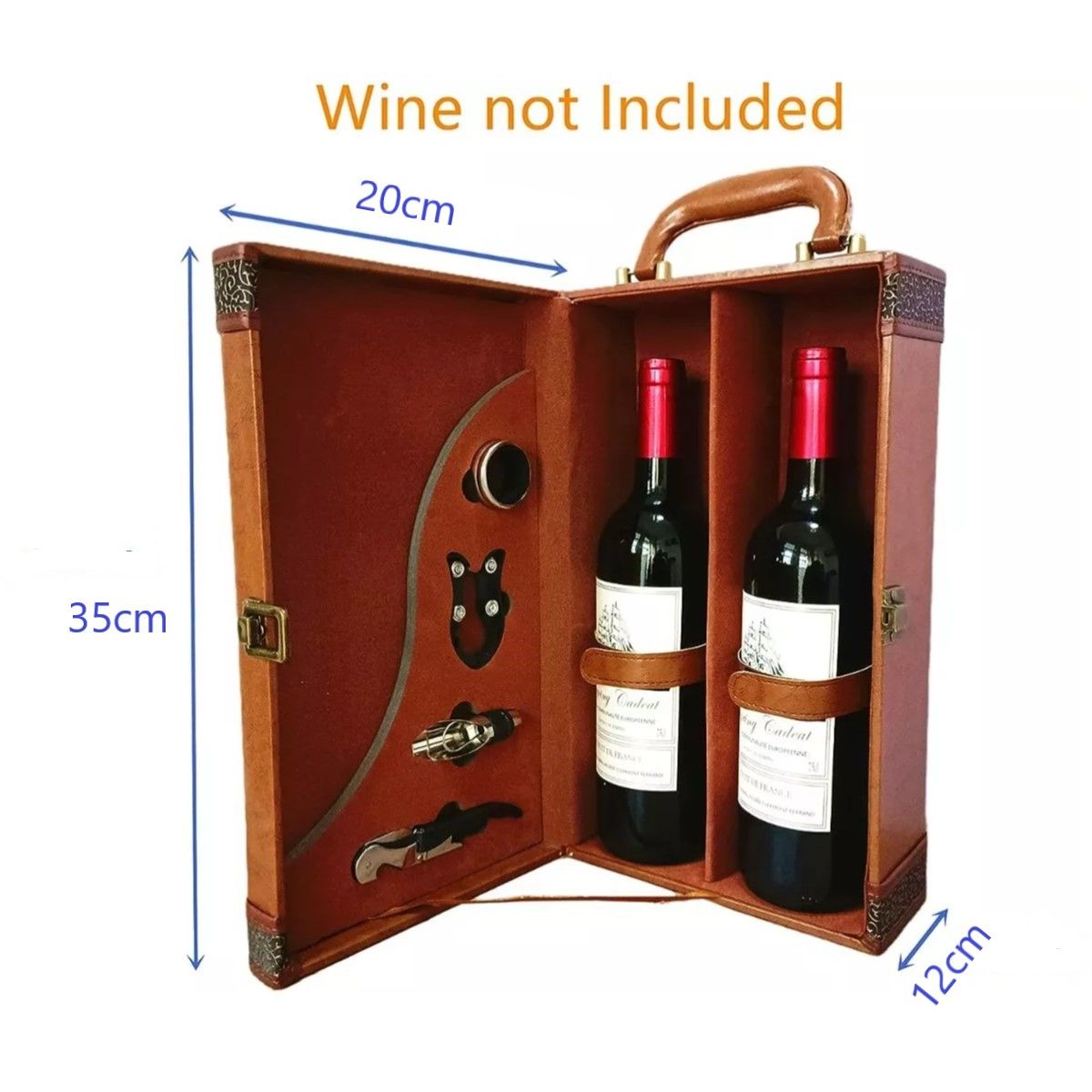 MUNDO MAGIA - Caja Para Vinos Maleta De Cuero Regalo Con Accesorios